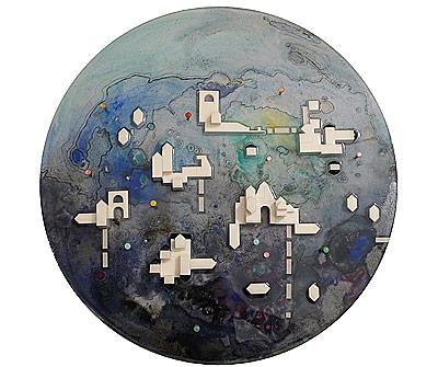 Darlene Charneco’s work, including this 2011 piece, “Deep Sea Memory,” composed of mixed media, nails, and resin, will be at Solar in East Hampton. Darlene Charneco’s work, including this 2011 piece, “Deep Sea Memory,” composed of mixed media, nails, and resin, will be at Solar in East Hampton.