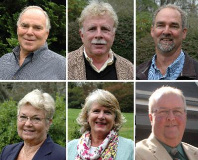Candidates for East Hampton Town Board, clockwise, Richard Haeg, Steven Gaines, Peter Van Scoyoc, Marilyn Behan, Sylvia Overby, Bill Mott Candidates for East Hampton Town Board, clockwise, Richard Haeg, Steven Gaines, Peter Van Scoyoc, Marilyn Behan, Sylvia Overby, Bill Mott