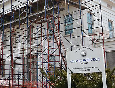 The Nathaniel Rogers House, which is undergoing an extensive $6 million renovation, will have its exterior painting finished by spring.