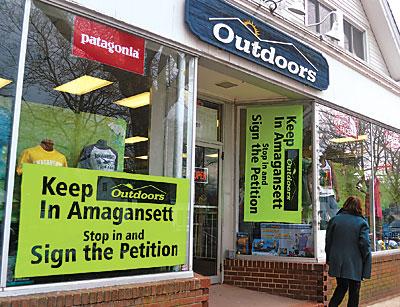 The owner of Outdoors in Amagansett is making a very public plea to keep his lease. The owner of Outdoors in Amagansett is making a very public plea to keep his lease.