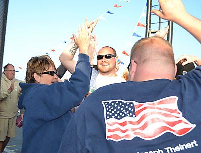 The late First Lt. Joseph Theinert’s friends and family welcomed his troop to Shelter Island last spring, with one of the events planned being a cruise on the ferry named after him.