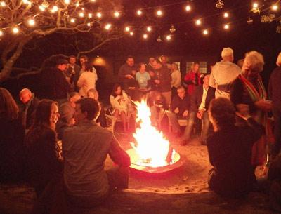 People gathered around a fire in the courtyard at Solé East during a fund-raiser there in June. The resort has announced plans for a three-day music, yoga, and fashion festival next month. People gathered around a fire in the courtyard at Solé East during a fund-raiser there in June. The resort has announced plans for a three-day music, yoga, and fashion festival next month.