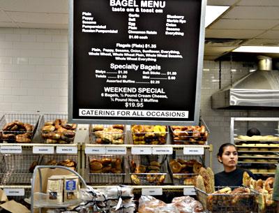 Aura Hernandez doled out bagels to hungry customers at the Goldberg’s Famous Bagels in East Hampton. Aura Hernandez doled out bagels to hungry customers at the Goldberg’s Famous Bagels in East Hampton.