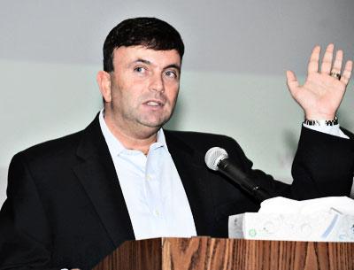 David Kilmnick of Long Island Gay and Lesbian Youth explained why the East End needs a gay community center at a meeting at East Hampton High School on Monday. David Kilmnick of Long Island Gay and Lesbian Youth explained why the East End needs a gay community center at a meeting at East Hampton High School on Monday.