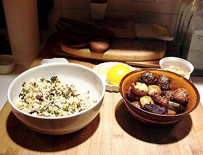 Brown rice grape leaf salad and Vietnamese pork meatball banh mi salad, from Jeanne Kelley’s book “Salad for Dinner,” can be part of a realistic plan for self-improvement in the new year. Brown rice grape leaf salad and Vietnamese pork meatball banh mi salad, from Jeanne Kelley’s book “Salad for Dinner,” can be part of a realistic plan for self-improvement in the new year.