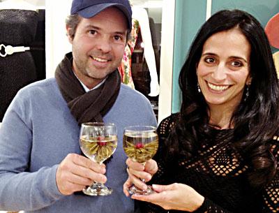 Tathiana Teixeira and her husband, Alessandro, served hot tea with the option of added champagne at a function in Southampton last Thursday evening. Tathiana Teixeira and her husband, Alessandro, served hot tea with the option of added champagne at a function in Southampton last Thursday evening.