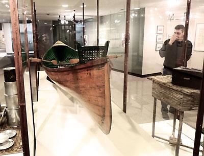 An Adirondack guide boat at the New York State Museum in Albany. The museum houses a collection of botanical specimens, some gathered on the East End of Long Island by Roy Latham. An Adirondack guide boat at the New York State Museum in Albany. The museum houses a collection of botanical specimens, some gathered on the East End of Long Island by Roy Latham.
