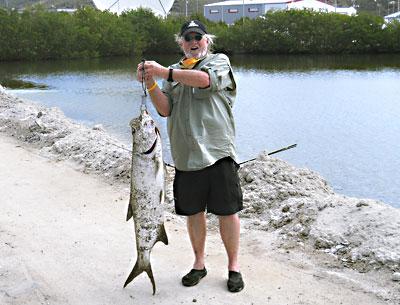 Feared by striped bass, ducks, and all sorts of small game in our neck of the woods, Harvey Bennett of the Tackle Shop in Amagansett recently ventured to the Caribbean, where he outsmarted a tarpon and a saltwater gar. Feared by striped bass, ducks, and all sorts of small game in our neck of the woods, Harvey Bennett of the Tackle Shop in Amagansett recently ventured to the Caribbean, where he outsmarted a tarpon and a saltwater gar.