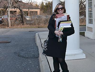 Melissa Aguanno, an attorney, leaves East Hampton Justice Court on March 22 after a jury voted her client “not guilty” of the two charges she faced, driving while intoxicated, and driving with ability impaired by alcohol. Melissa Aguanno, an attorney, leaves East Hampton Justice Court on March 22 after a jury voted her client “not guilty” of the two charges she faced, driving while intoxicated, and driving with ability impaired by alcohol.