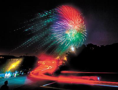 Fireworks by Grucci, courtesy of the Montauk Chamber of Commerce, put on quite a show at Umbrella Beach last Thursday. Fireworks by Grucci, courtesy of the Montauk Chamber of Commerce, put on quite a show at Umbrella Beach last Thursday.