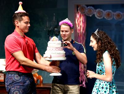 Paul Anthony Stewart, Randy Harrison, and Alexis Molnar in a scene from “Harbor” at Primary Stages in New York City