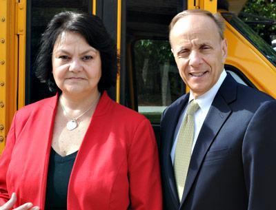 Cleopatra Panagiosoulis, the Springs School’s assistant principal for the past two years, has resigned. She was pictured here with John Finello, the superintendent, in September of 2013.