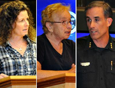 East Hampton Town Trustee Deborah Klughers, left, said that improper behavior on Amagansett ocean beaches is largely a weekend problem, which could be dealt with by increased law enforcement. Sue Avedon, center, supports a drinking ban at Indian Wells and Atlantic Avenue. Some of the complaints about crowds are not necessarily about illegal activity under current laws, East Hampton Town Police Chief Mike Sarlo said. East Hampton Town Trustee Deborah Klughers, left, said that improper behavior on Amagansett ocean beaches is largely a weekend problem, which could be dealt with by increased law enforcement. Sue Avedon, center, supports a drinking ban at Indian Wells and Atlantic Avenue. Some of the complaints about crowds are not necessarily about illegal activity under current laws, East Hampton Town Police Chief Mike Sarlo said.