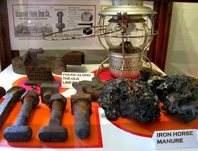 The Sag Harbor Historical Society’s exhibit on the Long Island Rail Road in that village includes a collection of artifacts that the curator, Jean Held, found along the old track route. The Sag Harbor Historical Society’s exhibit on the Long Island Rail Road in that village includes a collection of artifacts that the curator, Jean Held, found along the old track route.
