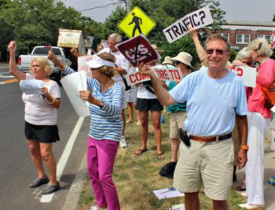 About 40 people protested a proposed CVS pharmacy at the corner of Main Street and the Bridgehampton-Sag Harbor Turnpike in Bridgehampton last Thursday. About 40 people protested a proposed CVS pharmacy at the corner of Main Street and the Bridgehampton-Sag Harbor Turnpike in Bridgehampton last Thursday.
