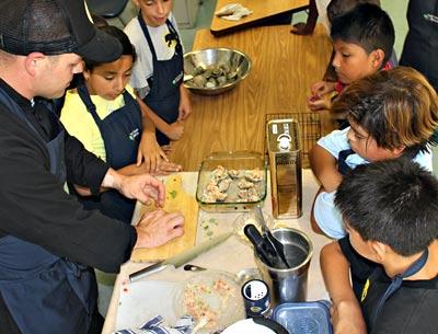 Shawn Christman, a chef at the Crow’s Nest Inn and Restaurant in Montauk, taught children in grades three through eight about local and organic foods at the Springs School as part of the I Grow summer program, an offshoot of Project Most sponsored by the Levitt Foundation.