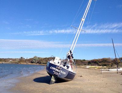 The Commocean was washed up on South Lake Beach in Montauk, a victim of the weekend’s high winds. The Commocean was washed up on South Lake Beach in Montauk, a victim of the weekend’s high winds.