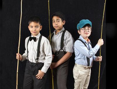 Among the young actors in the Springs School’s opera “Bound for Gardiner’s Island” are, from left, Daniel Jimenez, Josh Vargas, and Juan Moscoso.