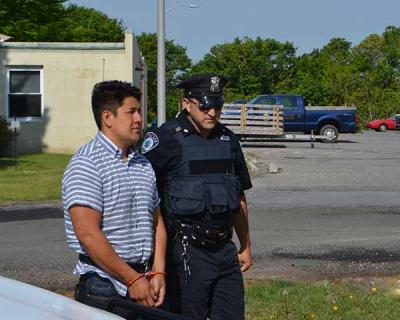 Luis Marin-Castro was arrested on drunken-driving charges after he crashed into a fence at East Hampton Town Justice Lisa R. Rana’s Springs house on Sunday.