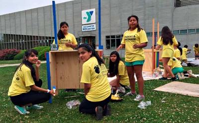 Kids involved in the Y.M.C.A. East Hampton RECenter’s Leaders and Lemonade program painted their lemonade stands earlier this week. Kids involved in the Y.M.C.A. East Hampton RECenter’s Leaders and Lemonade program painted their lemonade stands earlier this week.