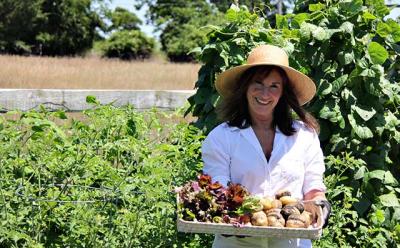 Barbara Thomas of East Hampton is one of several local gardeners and growers who contribute food to the East Hampton Food Pantry, to help feed families in need.