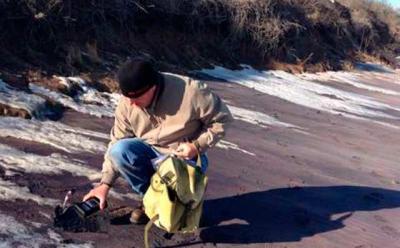 Cliff Kalfaian tested the black sands in Montauk with his Geiger counter earlier this year. Cliff Kalfaian tested the black sands in Montauk with his Geiger counter earlier this year.