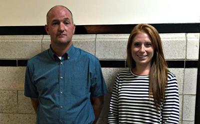 Kameron Kaiser, left, and Christina Cassell, right, are two of the newest teachers at the Bridgehampton School.
