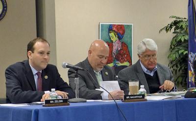 Representative Lee Zeldin, left, and members of the House Committee on Natural Resources convened in Riverhead on Monday for a field hearing on restoring Atlantic fisheries. Representative Lee Zeldin, left, and members of the House Committee on Natural Resources convened in Riverhead on Monday for a field hearing on restoring Atlantic fisheries.