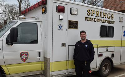 The Springs Fire District hired David Baumrind as its first paid emergency medical services provider. Mr. Baumrind will also supervise the program. He started work on Monday. The Springs Fire District hired David Baumrind as its first paid emergency medical services provider. Mr. Baumrind will also supervise the program. He started work on Monday.