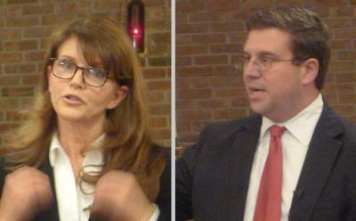Anna Throne-Holst and Dave Calone, vying for the Democratic Party’s nomination to face United States Rep. Lee Zeldin in the Nov. 8 election. Anna Throne-Holst and Dave Calone, vying for the Democratic Party’s nomination to face United States Rep. Lee Zeldin in the Nov. 8 election.