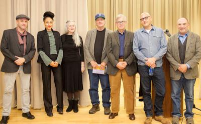 From left, Colum McCann, Zadie Smith, Sharon Olds, Bill Henderson, Jonathan Galassi, Ben Marcus, and Philip Schultz celebrated Pushcart’s 40th anniversary at the Village Community School in Manhattan in November. From left, Colum McCann, Zadie Smith, Sharon Olds, Bill Henderson, Jonathan Galassi, Ben Marcus, and Philip Schultz celebrated Pushcart’s 40th anniversary at the Village Community School in Manhattan in November.