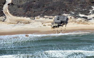 Two northeasters this winter have eroded the ocean dune at the Georgica Association in Wainscott. Two northeasters this winter have eroded the ocean dune at the Georgica Association in Wainscott.