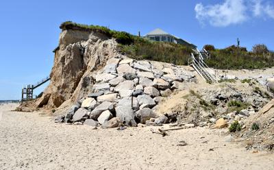 A Montauk oceanfront property owner hopes the town zoning board will allow him to improve a stone revetment intended to keep his house from falling into the Atlantic. A Montauk oceanfront property owner hopes the town zoning board will allow him to improve a stone revetment intended to keep his house from falling into the Atlantic.