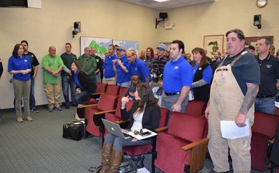 Members of the Southampton Civil Service Employees Association filled the Town Hall meeting room last week in support of a settlement agreement reached with Supervisor Jay Schneiderman, despite objections from other members of the board and the town highway superintendent. Members of the Southampton Civil Service Employees Association filled the Town Hall meeting room last week in support of a settlement agreement reached with Supervisor Jay Schneiderman, despite objections from other members of the board and the town highway superintendent.