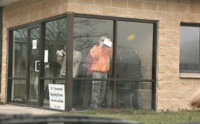 With last year’s permits for the East Hampton Town recycling centers now expired, a line formed to purchase new ones at the East Hampton center’s office. With last year’s permits for the East Hampton Town recycling centers now expired, a line formed to purchase new ones at the East Hampton center’s office.