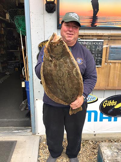 Bob Johnson of Sag Harbor caught a 12.8-pound fluke off Shelter Island last week. Bob Johnson of Sag Harbor caught a 12.8-pound fluke off Shelter Island last week.