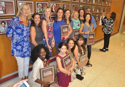 Kathy McGeehan’s 1989 conference-champion gymnastics team was inducted into East Hampton High’s Hall of Fame on Saturday. Kathy McGeehan’s 1989 conference-champion gymnastics team was inducted into East Hampton High’s Hall of Fame on Saturday.