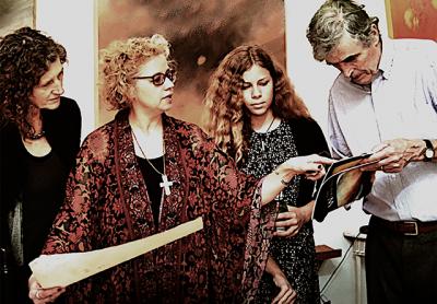 Sandra Tyler, second from left, with family members as they remember Elizabeth Tyler in her Amagansett studio after her memorial service. Sandra Tyler, second from left, with family members as they remember Elizabeth Tyler in her Amagansett studio after her memorial service.