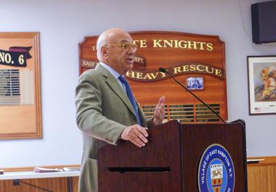 Leonard Ackerman, an attorney representing Howard Schultz and Sheri Kersch Schultz, discussed his clients’ plans for various improvements to their property with the East Hampton Village Zoning Board of Appeals. Leonard Ackerman, an attorney representing Howard Schultz and Sheri Kersch Schultz, discussed his clients’ plans for various improvements to their property with the East Hampton Village Zoning Board of Appeals.