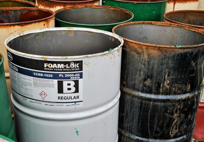 At the East Hampton Town Parks Department, spray foam insulation chemical residue left in barrels slated to be trash bins was dumped into a drain and on the ground, and may have made workers ill.