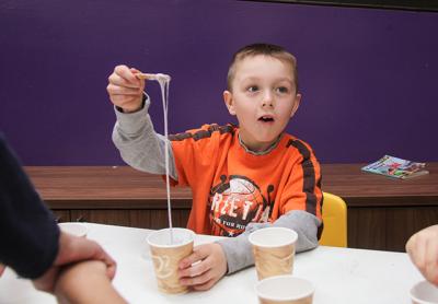 Dan Ruiz III was awestruck by the slime he made at one of the Saturday programs being offered for free through June 17 at the Y.M.C.A. East Hampton RECenter.
