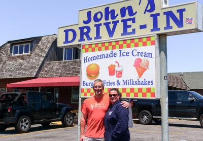 David and Maureen Rutkowski are marking the 50th anniversary of John’s Drive-In in Montauk.