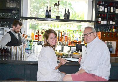 At Cove Hollow Tavern last week, Valerie and J.T. Atkins of East Hampton enjoyed the bar, with its simple yet sophisticated design.