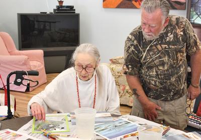Jenna Rolf, 93, said she sees her surroundings differently since she started painting last year. Jenna Rolf, 93, said she sees her surroundings differently since she started painting last year.