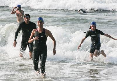 It’s the best-run open water swim there is, Lori King, the 5K’s women’s winner, said of the East Hampton Village Ocean Rescue Squad’s Ocean Challenge. It’s the best-run open water swim there is, Lori King, the 5K’s women’s winner, said of the East Hampton Village Ocean Rescue Squad’s Ocean Challenge.