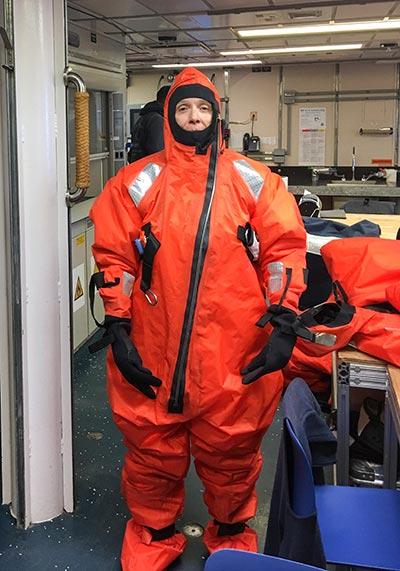 Lisa Seff practiced “abandon ship” drills aboard a research vessel in the Arctic Ocean.