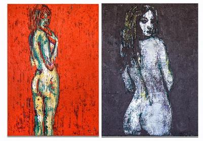 Enoc Perez’s nudes, including some with intense monochrome backgrounds, are at Harper’s Books in East Hampton through Oct. 15. Enoc Perez’s nudes, including some with intense monochrome backgrounds, are at Harper’s Books in East Hampton through Oct. 15.