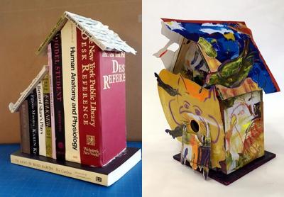 One-of-a-kind birdhouses by Lori Pavsner, left, and Rosalind Brenner One-of-a-kind birdhouses by Lori Pavsner, left, and Rosalind Brenner