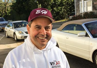Manny Vilar, the Republican candidate for East Hampton Town supervisor, campaigned last week outside the East Hampton I.G.A. Manny Vilar, the Republican candidate for East Hampton Town supervisor, campaigned last week outside the East Hampton I.G.A.