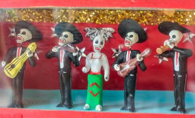 Decorations for Dia de los Muertos at La Fondita in Amagansett